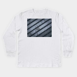 Aerial top down view of empty parking lot Kids Long Sleeve T-Shirt